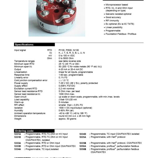 Temperature Transmitters
