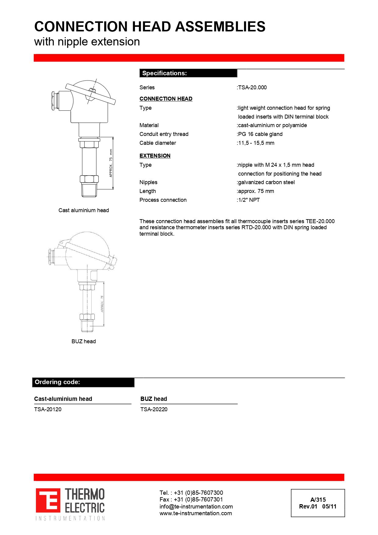 Connection Head Assemblies with Nipple Extension
