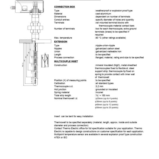 Multi-point T/C Assemblies Bendable Spring-Loaded Construction - ATEX
