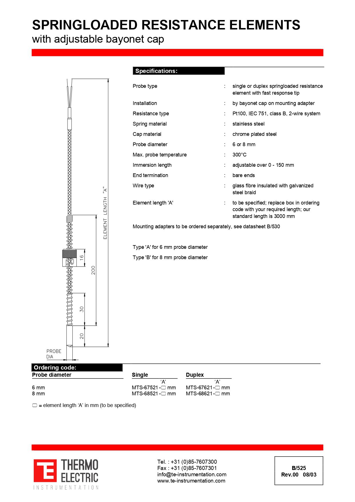 Spring-Loaded Resistance Elements with Adjustable Bayonet Cap