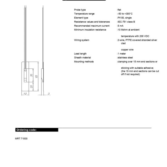 Miniature Resistance Thermometer Flat 260C